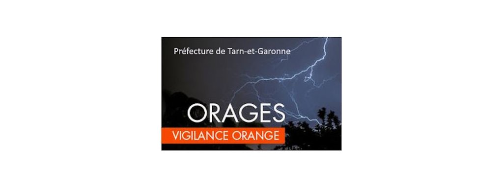 Tarn-et-Garonne - Vigilance orange à enjeu sécuritaire pour un phénomène orageux entre ce soir 18h00-01h00  @Prefet_82