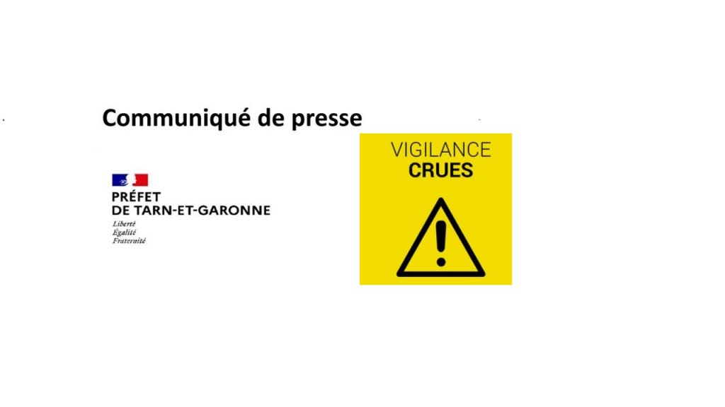 Alerte Tarn-et-Garonne - VIGILANCE  CRUES : Limitez vos déplacements et respectez les consignes de sécurité