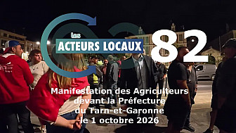 TvLocale des Acteurs Locaux 82 - le 1 octobre 2026, les Agriculteurs étaient à poil devant la Préfecture du Tarn-et-Garonne sans leurs tracteurs